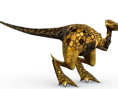 Low Poly Cartoon Creature Dino Tava Low-poly 3D model