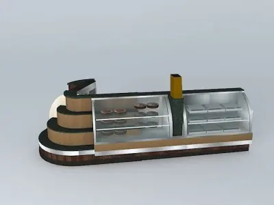 Kit kitchen with refrigerator and oven Free 3D model