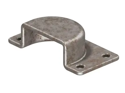 Rusty Furniture Roller Bracket 3D model
