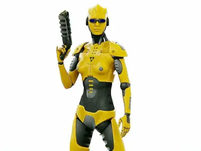 ANDROID OMEGA-C  RIGGED 3D model