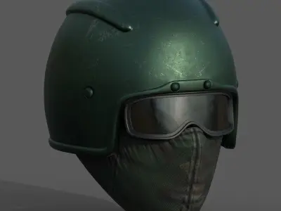 Helmet scifi futuristic military combat soldier armor  Low-poly 3D model