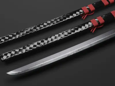 Samurai Katana - High Poly 3D model