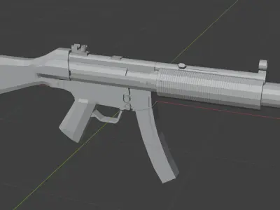low poly sub d redy mp5 3D model