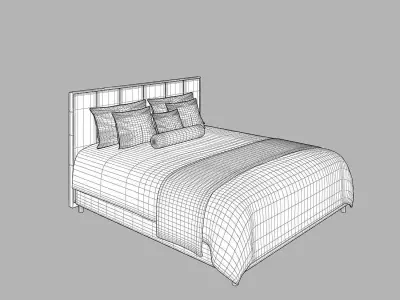 guest room bed 3D model Free 3D model