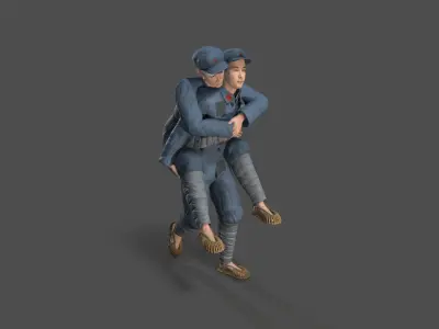 the wounded Low-poly 3D model