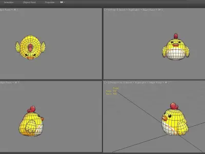 Cartoon chick doll Low-poly 3D model