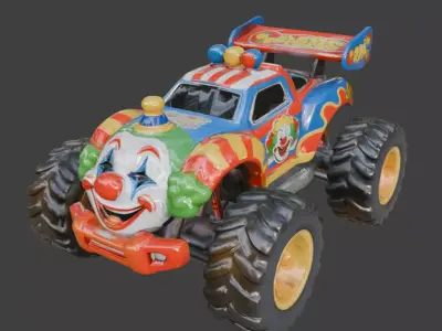 Carnival Chaos Monster Truck 3D Model Low-poly 3D model