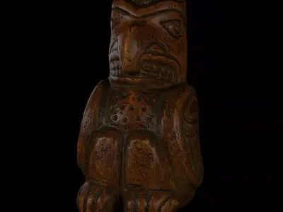 Thunderbird Totem Carving Pacific Northwest Style Free 3D model