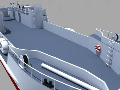LCT Tank Landing Ship 3D model