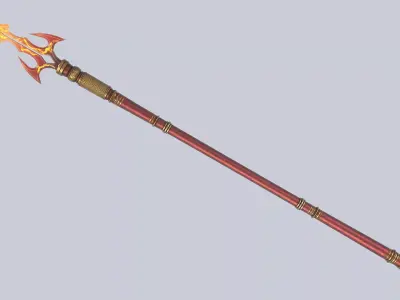 Fire spear Low-poly 3D model buy