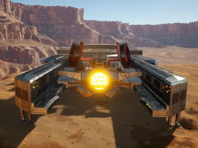 Waverider Spaceship 3D Model from CW DCs Legends of Tomorrow Low-poly 3D model