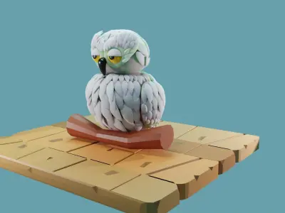 3D Owl Model Low-poly 3D model