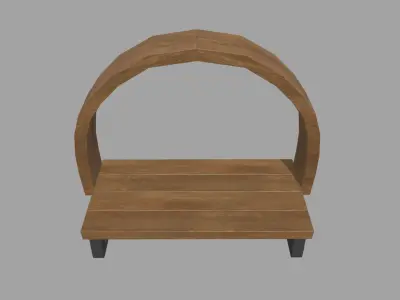 Low Poly Bench 010 Low-poly 3D model