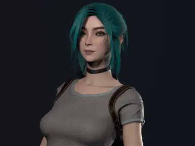 Survivor Girl 4 Low-poly 3D model