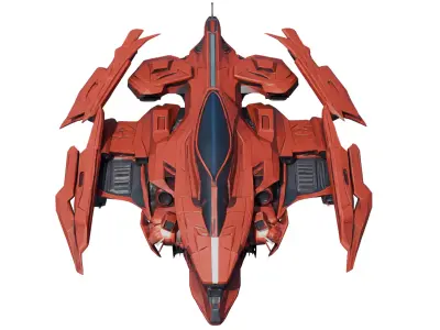 SciFi Starfighter Spaceship Highpoly 3D model