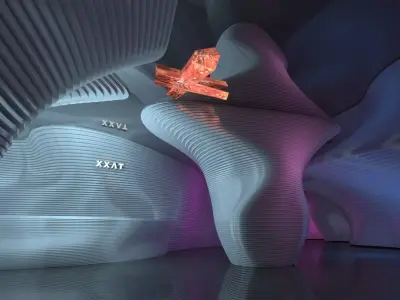  Exhibition Hall Front Desk 3D model