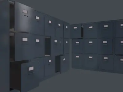Filing Cabinet Low-poly 3D model Free low-poly 3D model