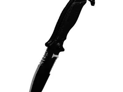 Modern Tactical Serrated Knife 3D 3D model