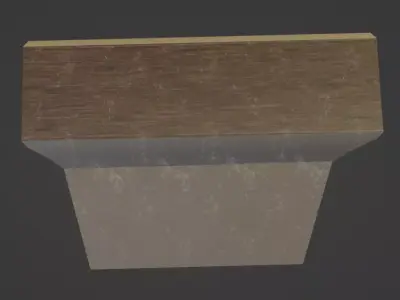 Old TV - table set Low-poly 3D model