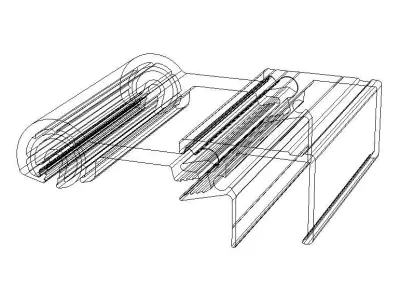 Aluminum Extruded Vehicle Rope Rail System 3D model