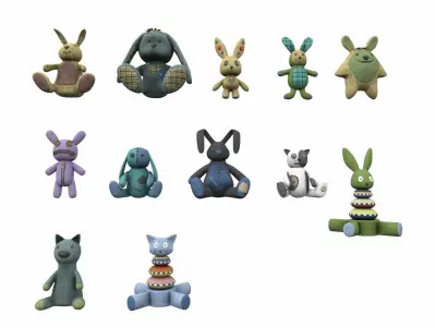 Plush toy collection pack part 2 3D model