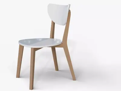 Stylish Round Dining Chair - Contemporary Wooden Furniture Low-poly 3D model