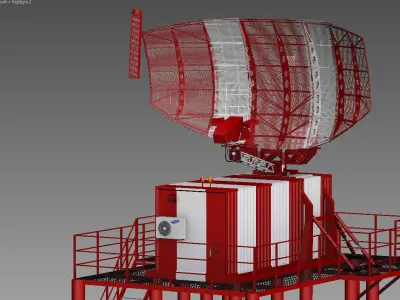 AORL-1AC Aerodrome survey primary radar Low-poly 3D model
