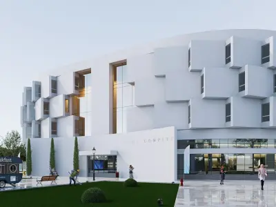 sports and concert arena Low-poly 3D model