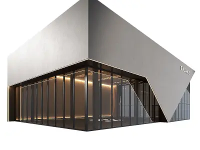 Commercial building 3 Exhibition salon Trade pavilion showroom 3D model