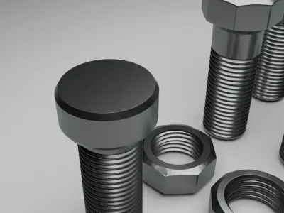 Bolts and Nuts Set 3D model