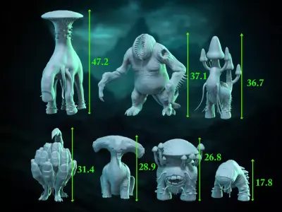 Micelial Cacophony - A sporepunk Grmidark Miniatures Line 3D print model