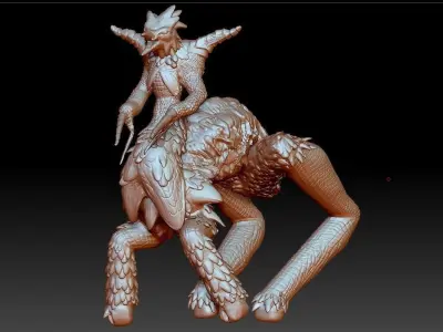 Rare Avian Centaur Jouster Free 3D model
