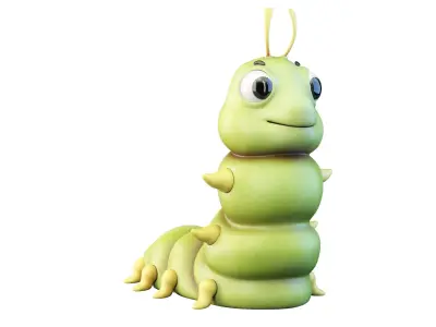 Cartoon Caterpillar Character 3D model