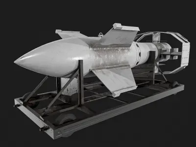 Fritz X Bomb And Holder Low-poly 3D model