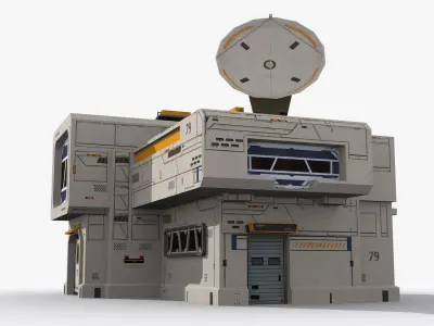 Sci-Fi Industrial x13 Low-poly 3D model