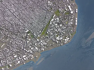 Brazzaville - 3D City Low-poly 3D model