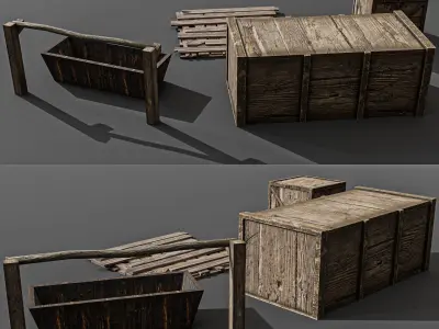 wester city detail Low-poly 3D model 02 Free low-poly 3D model