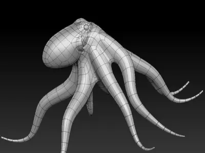 3D OCTOPUS Low-poly 3D model