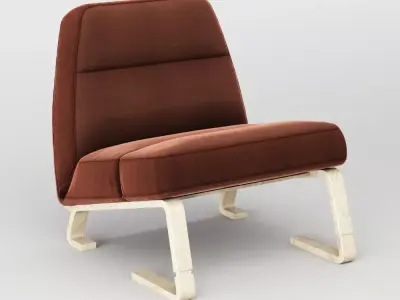 sofa-IKEA lounge chair with wooden legs Free 3D model