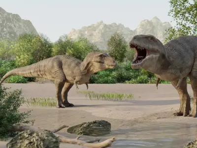 Monster Tyrannosaurus Rex Dinosaur Low-poly 3D model