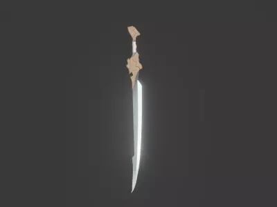 Low-Poly Genshin Impact FILLET BLADE SWORD Low-poly 3D model