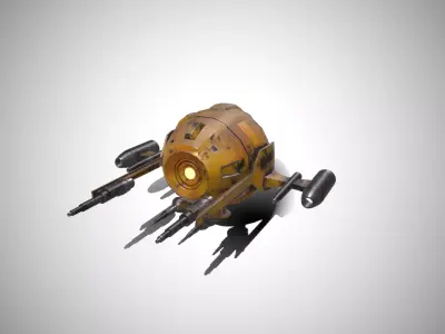 Sci-FI Military Drone - PBR Low-poly 3D model