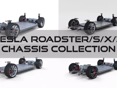 Tesla Roadster Model S X 3 Chassis Pack 3D model