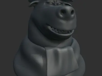 Detective Bear Low-poly 3D model