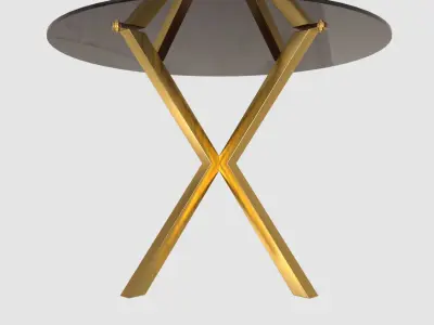 Table X two round tables with metal legs and glass tops Free 3D model