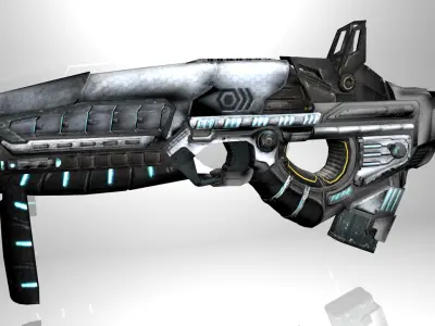 Sci-Fi Submachine Gun Low-poly 3D model