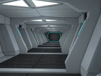 Futuristic Interior 3D model get