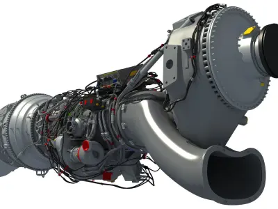 Europrop TP400-D6 Turboprop Engine 3D model