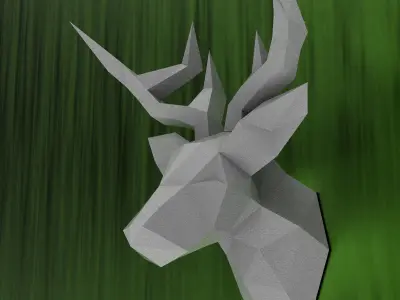 Deer trophy  PDF papercraft DIY origami template low poly 3D model