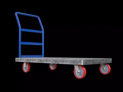 Steel Cart Photorealistic Low-poly 3D model